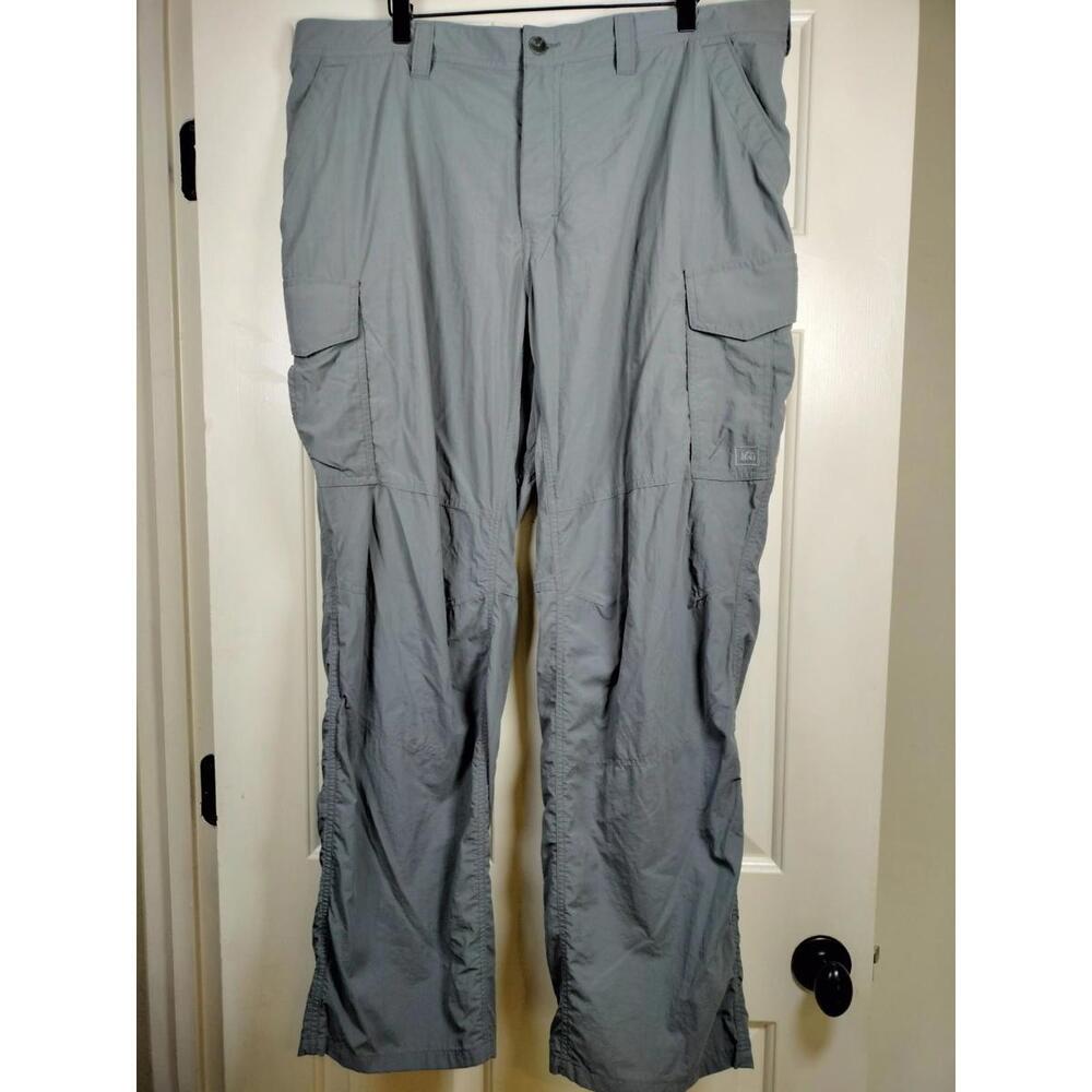 REI Co-Op Men's XXL 30L Gray Sahara Nylon Cargo Hiking Pants Outdoor Lightweight
